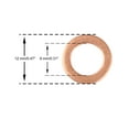 thumbnail image 2 of Copper Crush Washer Flat Sealing Gasket Ring Spacer for Car 8 x 12 x 1.5mm 30pcs, 2 of 3
