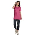 thumbnail image 5 of Inkmeso Plain Basic Tshirt Long Length Tee Short Sleeve Workout Top For Women, 5 of 9