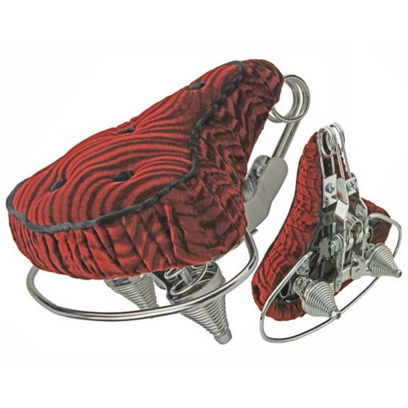 Beach Cruisers Saddle Velour Red. Bike seat, bicycle part, beach cruiser seat, chopper fixie, road, mountain bike seat