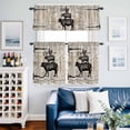 thumbnail image 2 of Vintage Farm Kitchen Curtains Valances and Tiers Set of 3 Chicken Cow Pig Barn Door Board Tier Curtains and Valance with Rod Pocket for Small Windows, 27.5"x36", 2 of 9