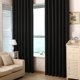 thumbnail image 4 of Cortina opaca con aislamiento térmico y ojales para dormitorio y sala de estar, 99 x 213 cm (negro), 4 of 6