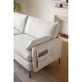 thumbnail image 2 of White 3 - Seater Fabric Love Seat with Armrest Storage and Pillows - Cozy Seating for Apartment Living, 2 of 2