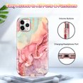 thumbnail image 3 of CASEFIV for iPhone 11 Pro Case,Marble Pattern 3 in 1 Heavy Duty Shockproof Full Body Protective Phone Cover,Rose Gold, 3 of 8