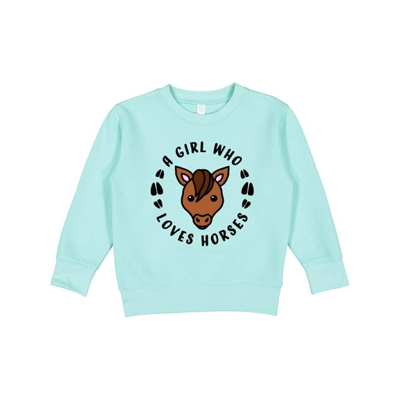Inktastic A Girl Who Loves Horses Toddler Sweatshirt
