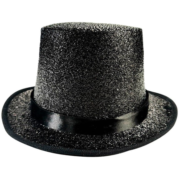 Jiibva Shiny Magicians Hat Party Top Hat Glitter Dance Cap Jazz Costume Accessories for 60s 70s 80s Party Stage Show Carnival