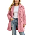 thumbnail image 2 of Smsaxvxz Womens Long Coats Winter Warm Fuzzy Jackets Long Sleeve Outerwear Pink XL, 2 of 9