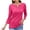 Hot Pink, variant on Womens Long Sleeve Tops Button down V Neck Shirts Solid Color Loose Fitting TeesFall Clothes