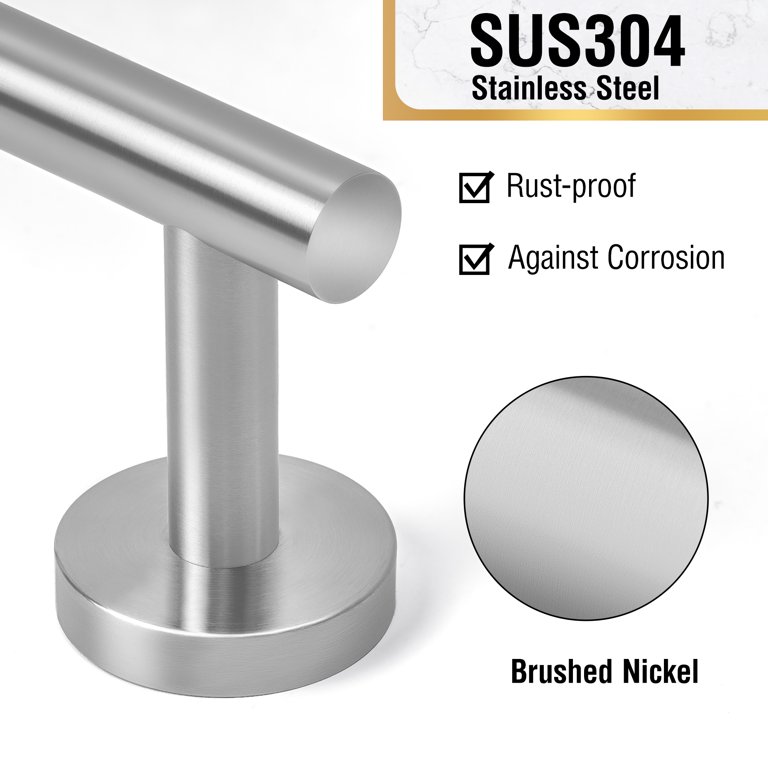 HITSLAM Matte Black 25.7 Inch Towel Bar For Bathroom, SUS304 Stainless Steel Bathroom Towel Rack Wall Mounted, Modern Home Decor Bath Towel Holder With Hardware Accessories