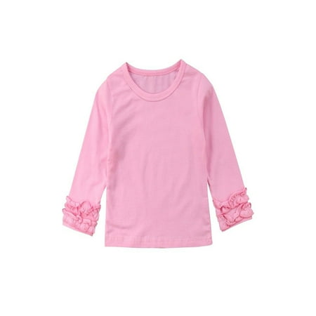 

Toddler Baby Kids Girl Cotton Long Sleeve Solid Color Tee Tops T-Shirt Clothes