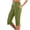 FZ54_Green, variant on Summer Capris for Women Casual Stretch High Waisted Yoga Pants Lightweight Pull On Side Split Athletic Cropped Trouser with Pockets Light Blue S