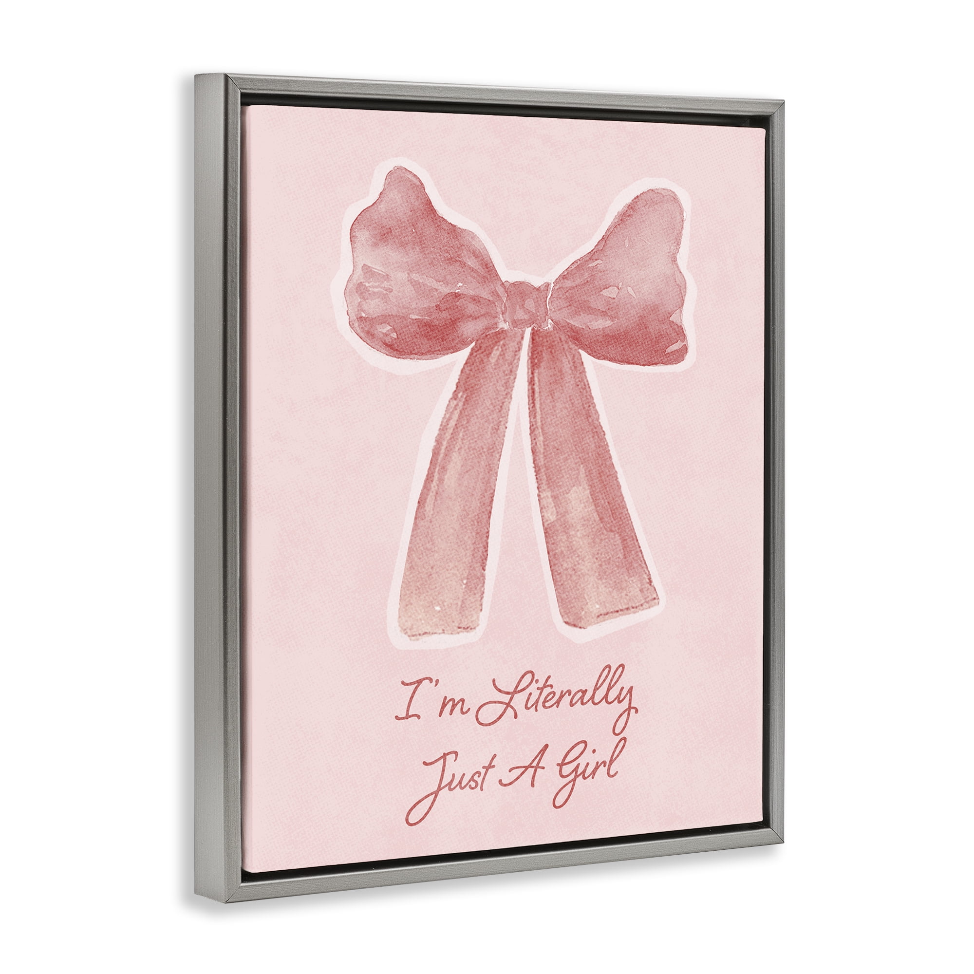 Stupell Industries Literally Just A Girl Gray Framed Floater Canvas Wall Art, design by Lucille Price