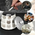 thumbnail image 4 of Yayeee Ashtray with Lid for Cigarette Smokeless Stainless Steel Home Ash Holder, Light Gray Cat Pattern, 4 of 7