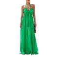 thumbnail image 2 of Yunliwuli Women Summer Casual Long Dress Solid Color Tie-Up Halter Neck Sleeveless Dress Beach Holiday Backless Dress, 2 of 10