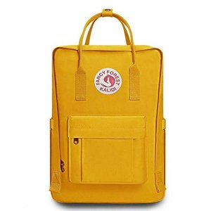 KALIDI Casual Backpack for Women,15 Inches Laptop Classic Backpack Camping Rucksack Travel Outdoor Daypack College School Bag, Yellow