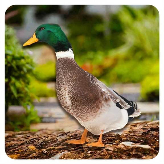 ICERUN Garden Statues,Acrylic Mallard Duck Sculpture Lawn Ornaments,Eco Imitation Poultry Garden Sculptures,Style1