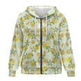 thumbnail image 4 of FOR U DESIGNS Daisy Lemon Zip Up Hooded Jacket Women Oversized Cardigan Hoodies Size XS Hooded Sweatshirt Women with Front Zipper Lightweight Long Sleeve Activewear, 4 of 7