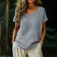 thumbnail image 2 of LIIPEE Womens Casual T Shirts Summer Crew Neck Short Sleeve Solid Color T Shirt Ladies Fashion Comfortable Versatile Everyday Tees,S, 2 of 5