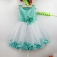 thumbnail image 4 of MSemis Kids Wedding Party Bowknot Petals Flower Girl Dress Turquoise 4, 4 of 5