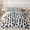 thumbnail image 2 of Erosebridal HStroked Twin Quilt Set for Boys Girls, Abstract Mark Print Twin Coverlet Set, Black White, 2pcs, 2 of 7