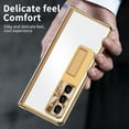 thumbnail image 3 of Nalacover for Samsung Galaxy Z Fold5 Aluminum Metal Folding Case, S Pen Holder Hinge Protection Screen Film Cover with Hidden Bracket Plating Case for Samsung Galaxy Z Fold5,Silver + Dark Gold, 3 of 7