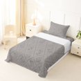 thumbnail image 5 of jejeloiu Soft Floral Twin Sheets For Girls,Diamond Pattern Bedding,Grey Blue,3pcs,1 Fitted Sheet and 1 Pillowcase, 5 of 6