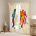 thumbnail image 3 of Manfei Sport Ice Hockey Black Out Curtains, Vintage Wateroclor Curtains Pack of 2 (42x63 Each), Teen Boy Girl Kid Bedroom Curtains, Window Curtains Bedroom Decor, 3 of 6