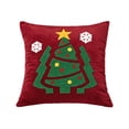 thumbnail image 2 of Soft Velvet Round Tufted Throw Pillow with Star Snowflake Ball Motifs, Christmas Embossed Decorative Cushion for Sofa Couch Bed and Living Room Decor (Multicolor), 2 of 6
