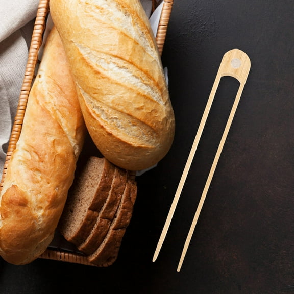 FRCOLOR Magnetic Bamboo Toaster Tong Serving Food Tong Toaster Bread Clamp Tool Pastry Clip Toaster Tong