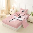 thumbnail image 2 of Castle Fairy Watercolor Ballet Girl Twin Sheets 3pcs,Graffiti Splash Butterfly Pattern Bedding,Pink White,1 Fitted Sheet, 1 Flat Sheet and 1 Pillowcase, 2 of 6