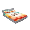 thumbnail image 2 of Ambesonne Tropical Fitted Sheet & Pillow Sham Set, Palm Tree Sun Holiday, Queen, Orange Scarlet Teal, 2 of 2