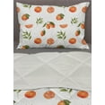 thumbnail image 3 of Burnt Orange Comforter & Sham Bedding Set, Watercolor Orange and Tangerine Fruits with Leaves on Polka Dots, 3 pcs Duvet Set Microfiber Filling Quilt, 5 Sizes, Burnt Orange Fern Green, by Ambesonne, 3 of 4