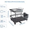 thumbnail image 2 of Dish Drying Rack with Drain Board, Trusthere Dish Rack for Kitchen Counter with Utensil Holder, Rustproof Drainboard Set with Cup Holder, Dish Drainer with 360° Swivel Drain Spout (Grey,2 Tier), 2 of 7