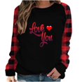 thumbnail image 2 of Qertyioot Cadeau de la Saint-Valentin pour Femmes, Col Rond, Manches Longues, Tops Récréatifs, 2 of 7