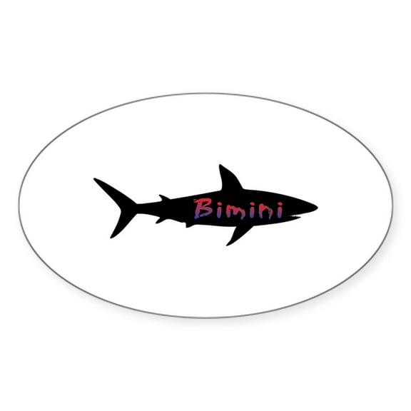 CafePress - Bimini Bahamas Shark Sticker - Sticker (Oval)
