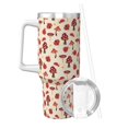 thumbnail image 2 of Haiem Mushrooms and Lady Bugs Printed 40OZ Ice Bully With Handle - Portable for Hot & Cold Drinks, Travel, Gym, Home, and Outdoor Activities, 2 of 8
