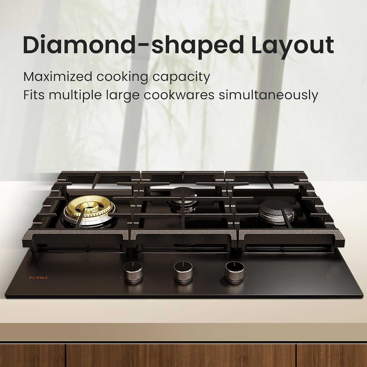 FOTILE Tri-Ring Series GLG30301 30 Inch Pro Gas Cooktop with 37K total BTU on 4 Burners