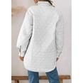 thumbnail image 5 of Chase Secret Womens Quilted Jacket Winter Long Sleeve Flap Pocket Button Front Puffer Jacket Coat, 5 of 7