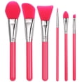 thumbnail image 1 of Juego de brochas de maquillaje de silicona, Anself para máscara facial, brochas para base, sombra de ojos cosmética, brocha para cejas con mango de plástico, paquete de 6, rojo sandía-rojo sandía- brillar Electrónica, 1 of 5
