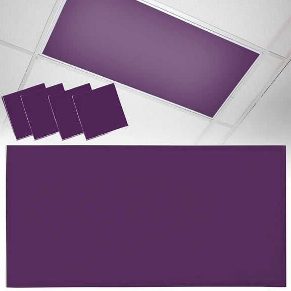 4 Pack Solid Color Fluorescent Light Covers for Ceiling Lights Purple Magnetic Ceiling Light Covers Overhead Light Filters for Office Classroom Home