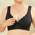 thumbnail image 3 of EchfiProm Womens Black Bras Plus Size Front Closure Wireless Full Figure Bras for Ladies Older Women 40ABC, 3 of 4