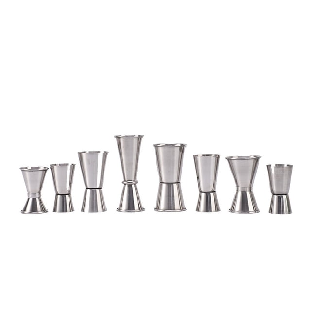 Vaso medidor de acero inoxidable engrosado, vaso medidor de metal de doble cabezal/barra con taza Ance para coctelería