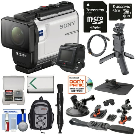 Sony Action Cam HDR-AS300R Wi-Fi HD Video Camera Camcorder & Live View Remote + Shooting Grip Tripod + Action Mounts + 64GB Card + Battery + Backpack + (The Best Live Cams)