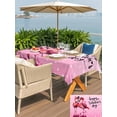 thumbnail image 4 of Outdoor Tablecloth with Umbrella Hole and Zipper, Valentine's Day Rectangle Table Cloth 60x120 Inch Waterproof Tablecloth, Flamingos Roses Love Romance Ombre Pink Picnic Table Cover for Patio Camping, 4 of 7