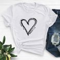 thumbnail image 2 of Zpanxa Valentines Shirts for Women Fashion Crewneck Print Short Sleeve T-Shirt Casual Loose Shirt White B, 2 of 6