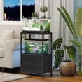 thumbnail image 3 of 10 Gallon Aquarium Stand with 2 Drawers, 2-Tier Fish Tank Stand with Storage Shelf, Heavy Duty Metal Frame Reptile Turtle Tank Stand, 20.5" L x 11.8" W x 31.5" H, Black, 3 of 7