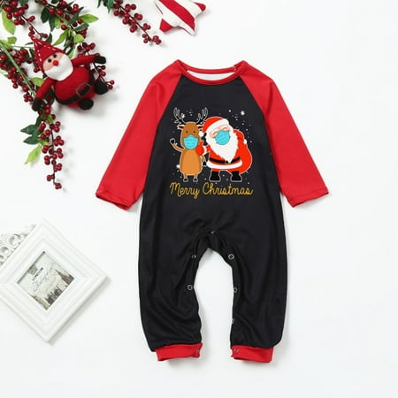 

New Year New You 2022! on Clearance Hesxuno Christmas Parent-Child Outfit Baby Printed Xmas Family Matching Pajamas Crawl Baby Essentials Baby Days Saving Event