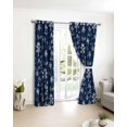 thumbnail image 3 of Navy Blue Tropical Plant Blackout Curtains for Bedroom/Living Room, Thermal Insulated Kitchen Curtains, Summer Coconut Trees Coastal Grommet Darkening Window Treatment Drapes 52"x63"x2, 3 of 8
