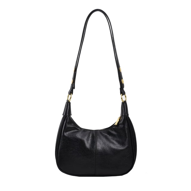 Bolso de hombro JYG Small Hobo para mujer Retro Crescent Black
