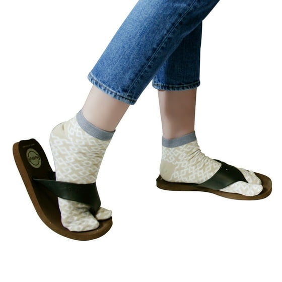 Wrapables® Wrapables® Tabi FlipFlop Socks (Set of 3), Ankle Length Playful Prints