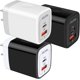 thumbnail image 1 of UTAH-[3Pack/20W] USB C Charger Adapter, Dual-Port PD USBC Wall Charger Block for iPhone 16 Pro Max 16Pro 15 Pro 14, Type C Brick Power Box Quick Charge 3.0 Cargador Cube Base for Samsung Galaxy S24 U, 1 of 4